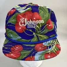 Vintage SC Johnson Rope Snapback San Sun Hat Cap Cherries Very Rare