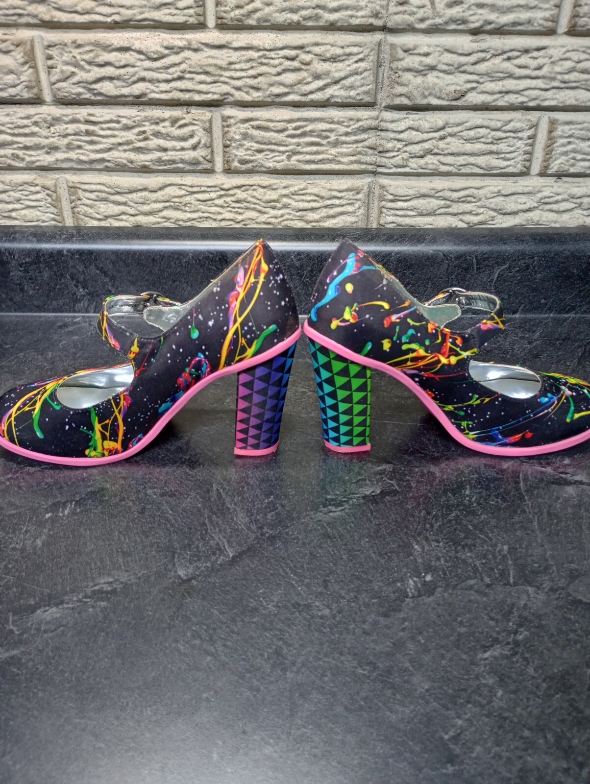 Hot Chocolate Design Paint Splatter High Heels Mary J… Gem