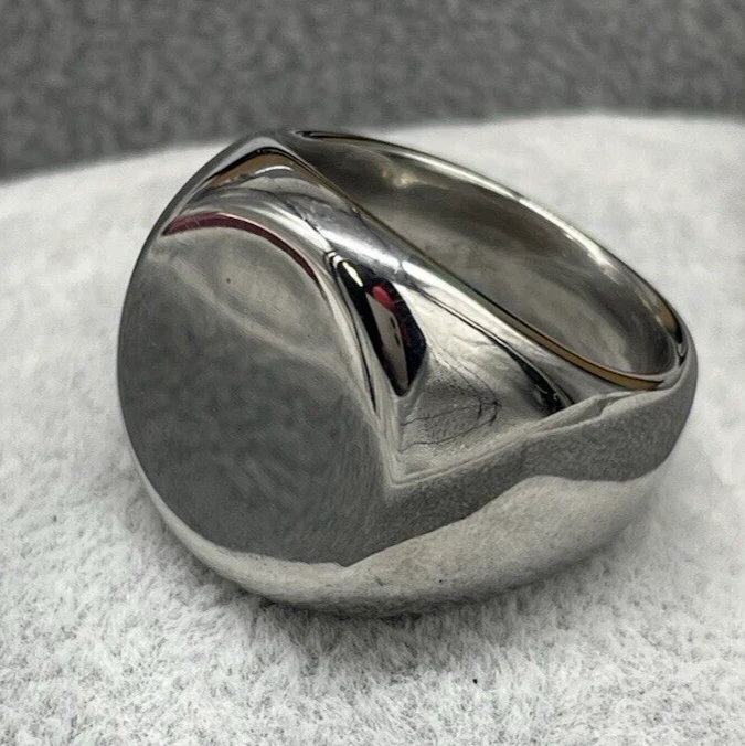 ANELLO COLOR ARGENTO ROTONDO PERSONALIZZABILE IN ACCIAIO INOSSIDABILE UOMO DONNA - Immagine 2 di 4