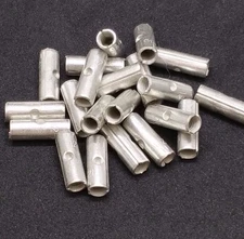 100x 12-10  Uninsulated Bare Non-Insulated Naked Seamed Butt Connector 10-12