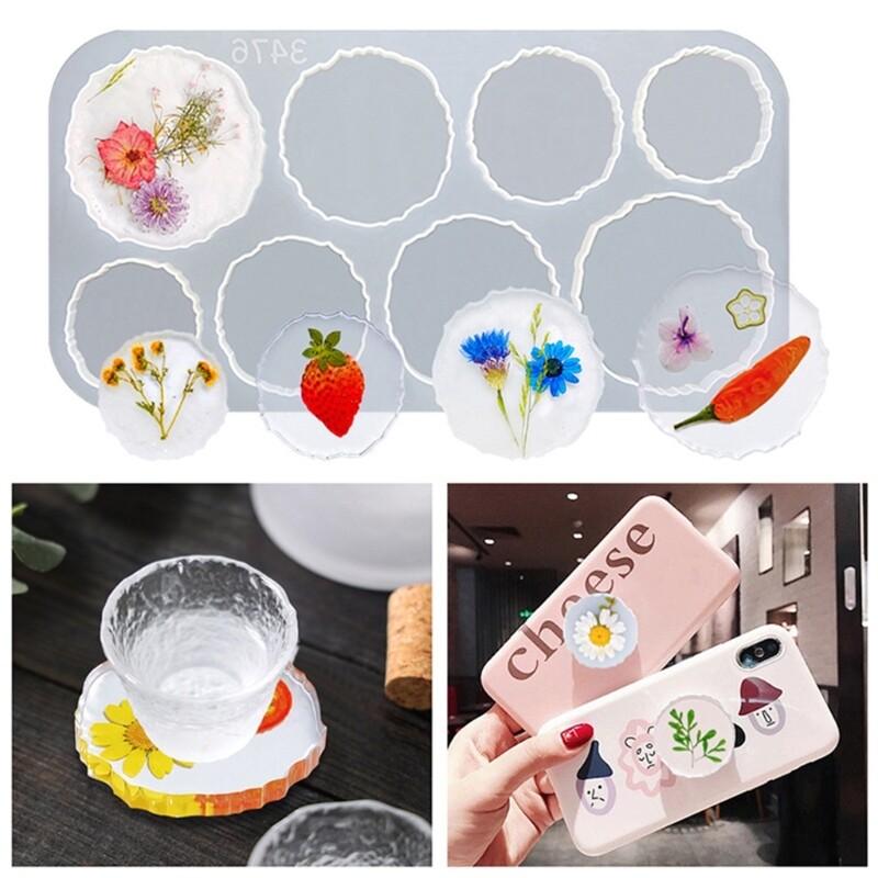 Round Coaster Mold Placemat Resin Mold Making Handmade Crafts Home