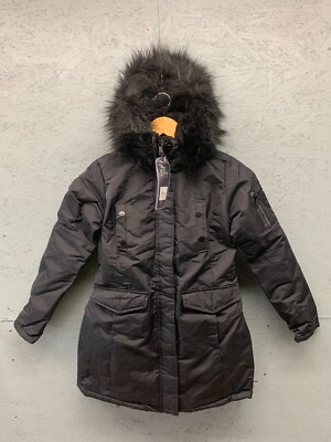 Celsius Premium Coat Parka Women's Size S Black Hooded Faux