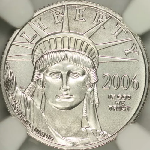 2006-W $10 Burnished Tenth Ounce Platinum Eagle NGC MS70