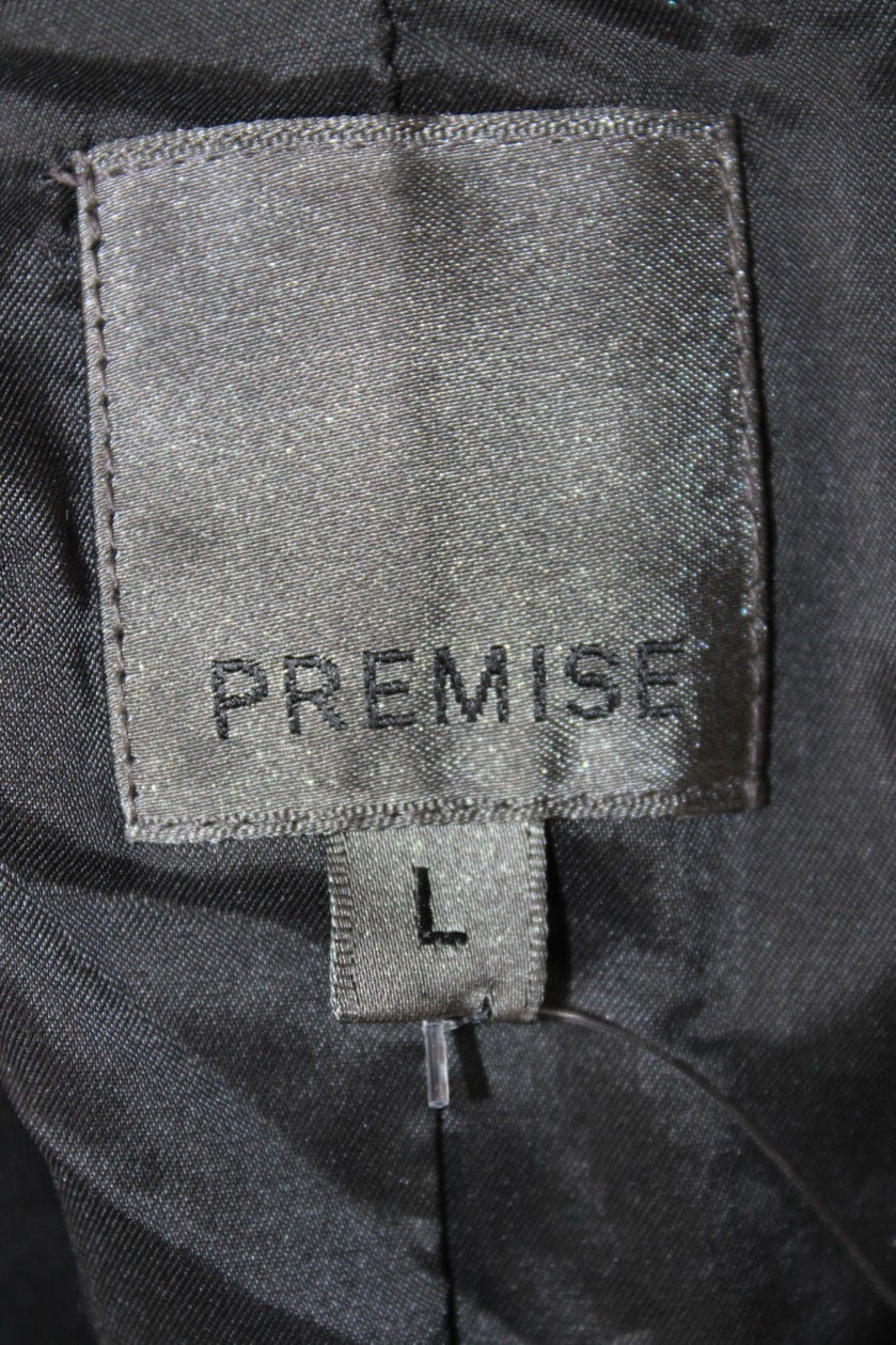 Premise Women Basic Jacket Gray Wool Button Long … - image 7