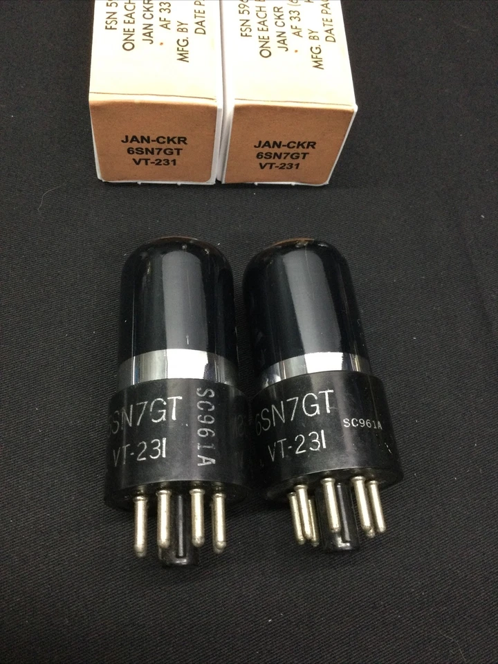 MATCHED PAIR KEN RAD JAN CKR 6SN7GT VT 231 Premium AUDIO VACUUM TUBES D.9205 - Image 2 of 2