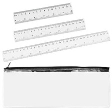 1Pc Clear Pencil Case with Built-in 12.5 x 4.72 inches / 32 x 12 cm, 