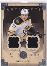 13/14 UD ARTIFACTS MILAN LUCIC DUAL GAME JERSEY /125 #70