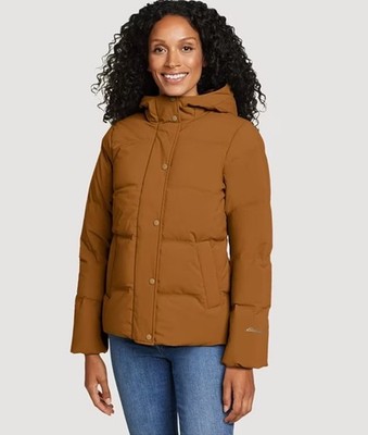$259 Eddie Bauer Glacier Peak Seamless Down Puffer Jacket Hooded Coat Size XL