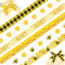 6 Rolls 30 Yards Bumble Bee Ribbons Flower Ribbons Honey Decorative Grosgrain Ri