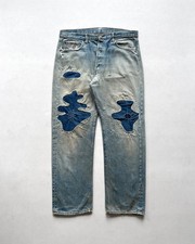 VINTAGE 1970S LEVI'S REDLINE SELVEDGE REPAIRED JEANS 36 