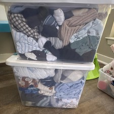 Mix Baby Boy Clothing Lot Multicolor Assorted Styles in Storage Bins