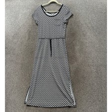 Talbots Maxi Dress Small Petite Black Short Sleeve Side Slits Comfort Pockets