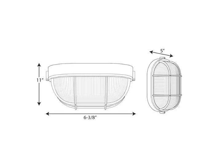 Progress Lighting Bulkheads 1-Light White Flush Mount Etched Ribbed Glass - Image 4 of 4