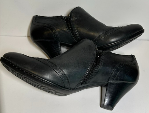 Born Schuhe Damen 8 Chakri schwarz Leder Academia Budapester Reißverschluss Stiefeletten - Bild 4 von 13