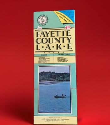 Fayetteville County Lake Texas Contoured Depth Map Special Sportsman's Series