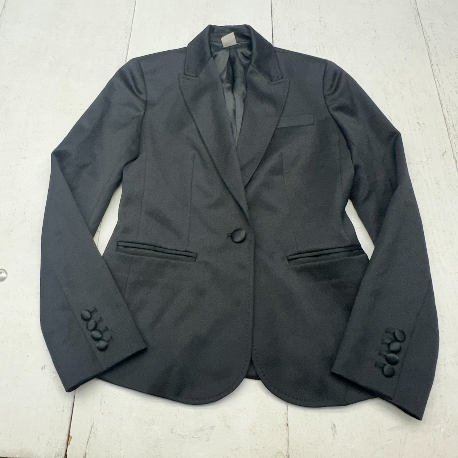 J. Crew Solid Black Long Sleeve Collared Arden Bl… - image 1