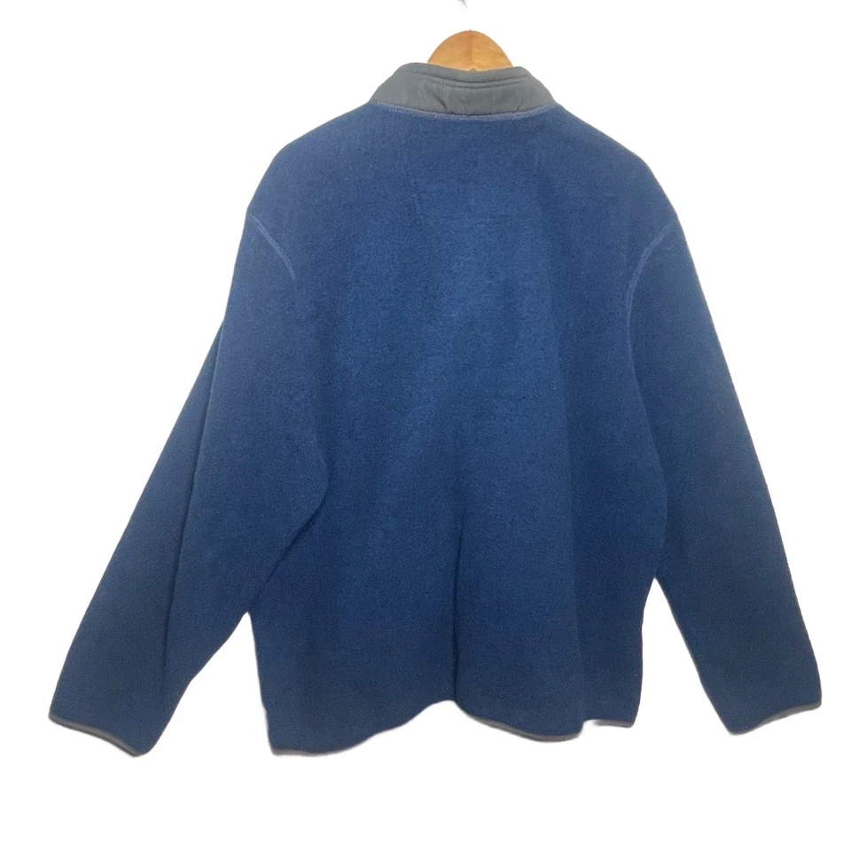 G.H. BASS & CO. Mens Fleece Jacket XXL Blue Grey Pullover Snap Mock Neck Outdoor - Image 4 of 4