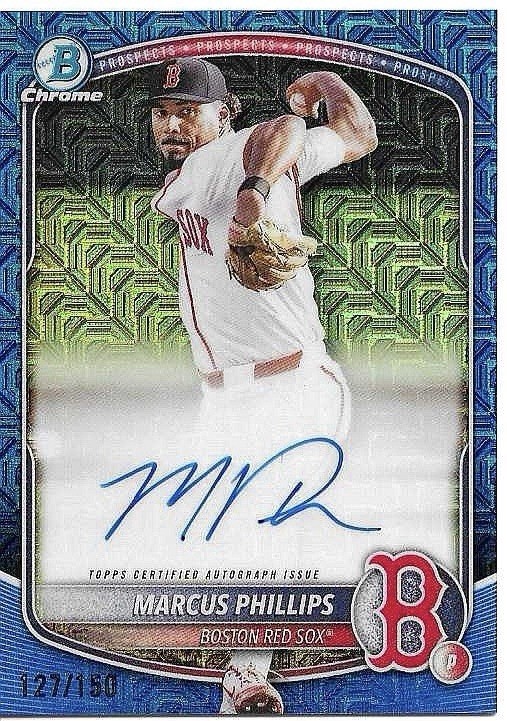 2025 Bowman Draft Chrome Marcus Phillips Blue Mega Box Autograph /150 #BMA-MP
