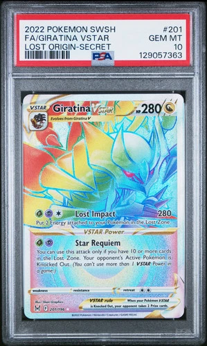 2022 Pokemon Sword & Shield Lost Origin Giratina VSTAR PSA 10 #201