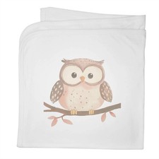 'Cute Owl on Branch' Cotton Baby Blanket / Shawl BY00042693