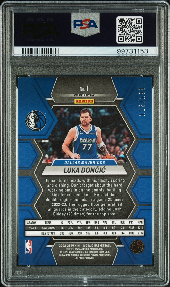 2022 PANINI MOSAIC BLUE #1 LUKA DONCIC 115/199 PSA 9 | eBay