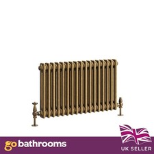 Traditional 2 Column Radiator Aged Brass Central Horizontal Radiator 400 x 785mm