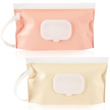 2 Pack Baby Wipes Dispenser, Portable Refillable Wipe Holder Baby Wipes Conta...