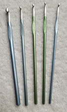 Preowned Set of 5 Inoxal Made in Germany Crochet Hooks Sizes 10.5, 8, 8, 7,  5