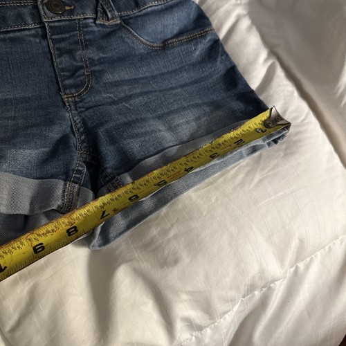 SO Girls Blue Denim Jean Shorts Size 12 stretch adjustable cuffed clean and cute - Picture 6 of 11