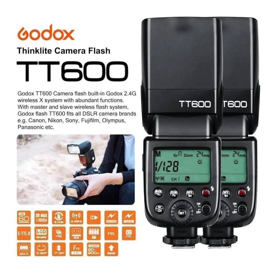 Godox TT600 2.4G Wireless Flash Speedlite Master/Slave Blitz mit integriertem - Bild 2 von 4