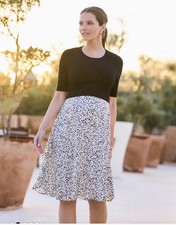 Seraphine Black White Detachable Knit Top Maternity Nursing Dress Size 16 NWT