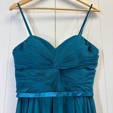 Cinderella Womens Glam Chiffon Pleated Formal Maxi Gown Size 10 Corset Tie Back