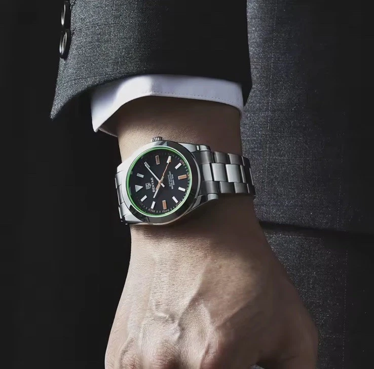 Estilo Milgauss – Relógio de Luxo Automático Masculino BENYAR Aço Inoxidável 2025 - Imagem 3 de 4