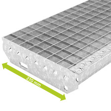 Metallstufe 600/700/800/900/1000x270 mm verzinkt Gitterroststufen Treppenstufen
