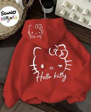 SWEATSHIRT SZ XL HOODIE RRED Sanrio HELLO KITTY Zip Up Soft Warm