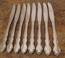 Oneida Dover Cube Set of 8 Dinner Knives Heirloom Stainless Flatware Lot A