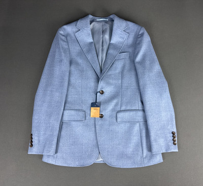 Charles Tyrwhitt Slim Fit Woll Blazer 38R blau leichtes Tweed Sakko SS25249£