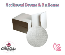 Cake Box and Board - 5 Bulk Pack - Culpitt Round 6 Inch - 14 Inch