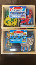 Melissa Doug Wooden Alphabet And Animal Magnets Lot Of 2 Brand New