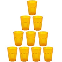 10X Kunststoffbecher Trinkbecher Plastikbecher Trink-GläSer Mehrweg 0,25L Orange