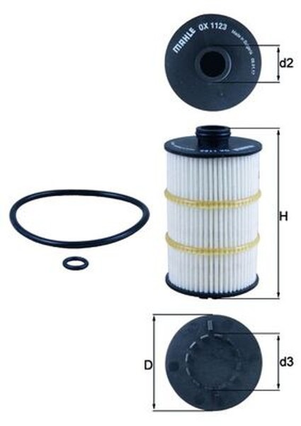 Mahle ÖLfilter OX 1123D Filtereinsatz FüR Audi C7 4GD 4G5 A6 Bentley 4GA 4GF A7-image