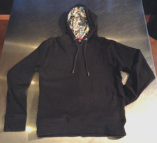 ANGLO Pullover Nero Felpa con Cappuccio Donna Piccola 100% Cotone Made in Peru