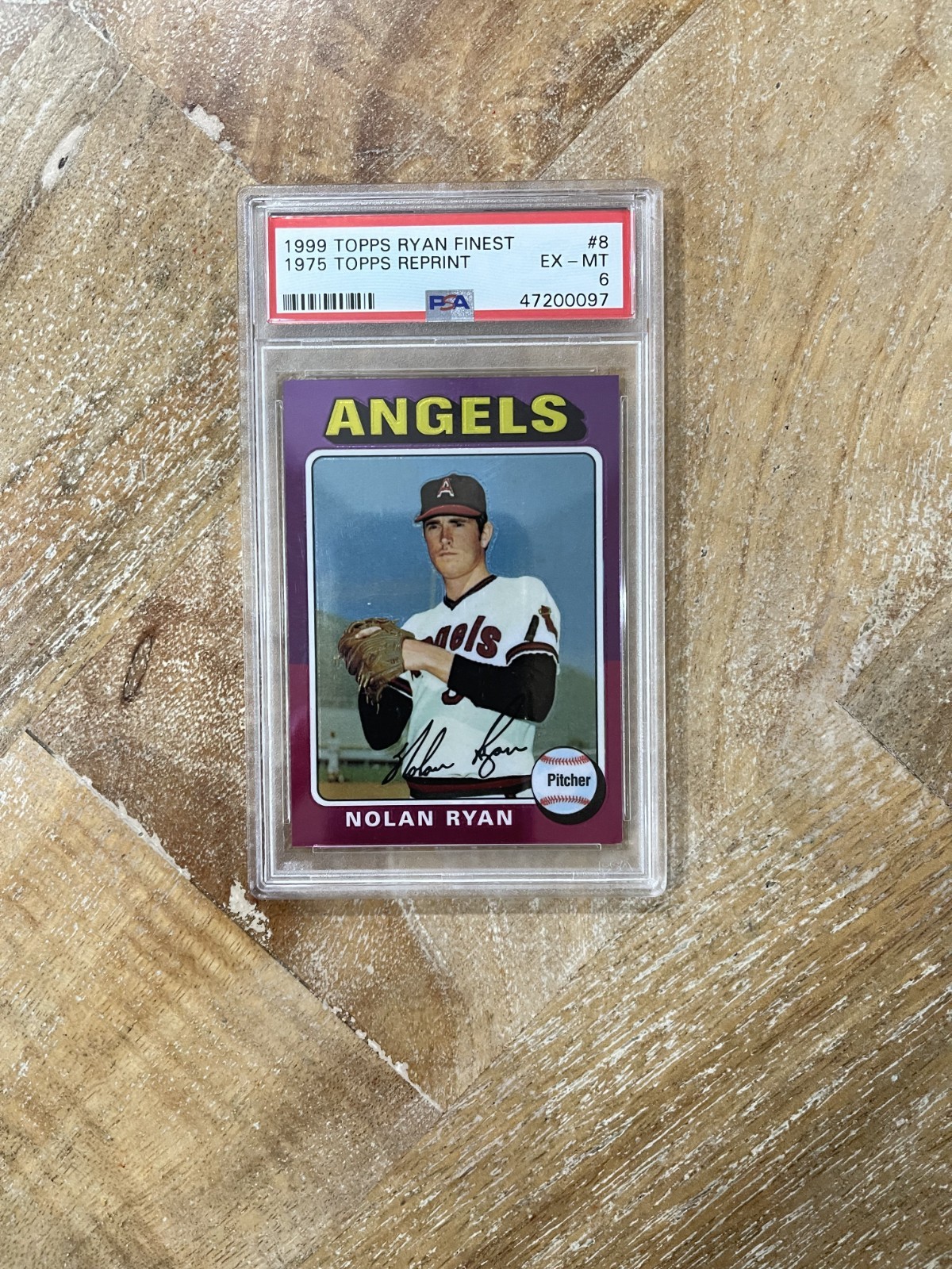 1999 Topps Finest 1975 Nolan Ryan PSA 6. The Ryan Express! HOF. Strikeout King