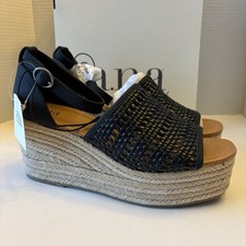 a.n.a Ana Lisa Taupe Black Wedge Sandals, Women?s Size 8.5 New