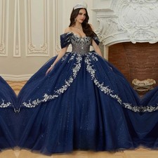 Ball Gown Quinceanera Dresses for Girls Sweetheart Off the Shoulder Appliques