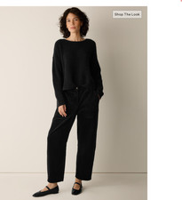 Hot Selling Eileen Fisher Organic Cotton Stretch Corduroy Arch Pant-BLACK