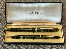 Vintage Sheaffer Fountain Pen/Pencil Set 1930s in Original Hinged Box
