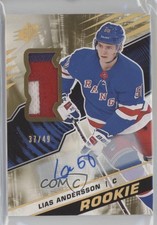 2018-19 SPx Rookies Tier 1 Gold Premium Material 37/49 Lias Andersson Auto 0sc3