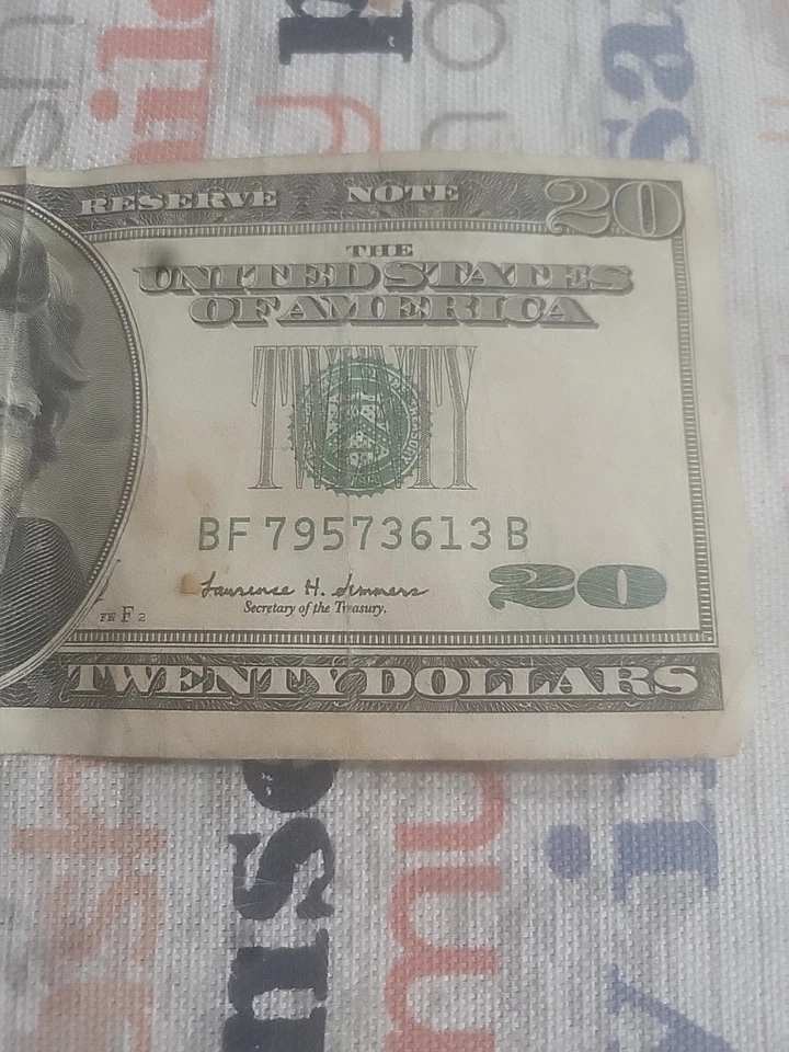 Vintage United States Of America $20 Bill BF 79573613B JACKSON  - Image 3 of 4