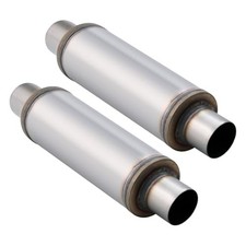 2.5 Inch Exhaust Muffler, 2.5" Inlet/Outlet 20" Overall Length Resonator, Sta...